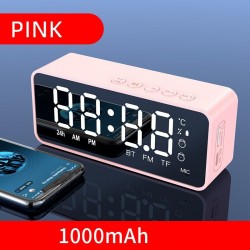 
G50 Wireless Bluetooth Speaker with FM Mini Card Mirror Alarm Clock Audio Stall Receiving K Voice Prompt
