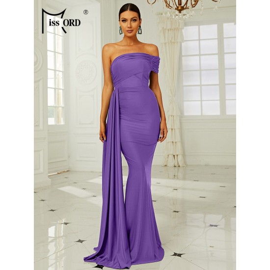 Missord Off Shoulder Mermaid Hem Bodycon Maxi Dress Cocktail Party Celebration Prom Elegant Formal Dress Women's Evening Dresses