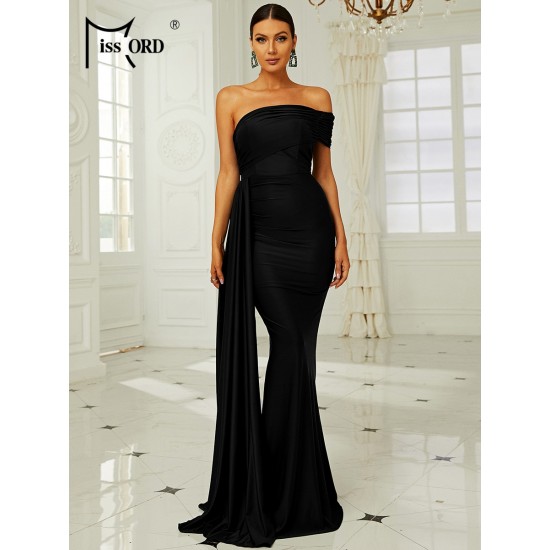 Missord Off Shoulder Mermaid Hem Bodycon Maxi Dress Cocktail Party Celebration Prom Elegant Formal Dress Women's Evening Dresses